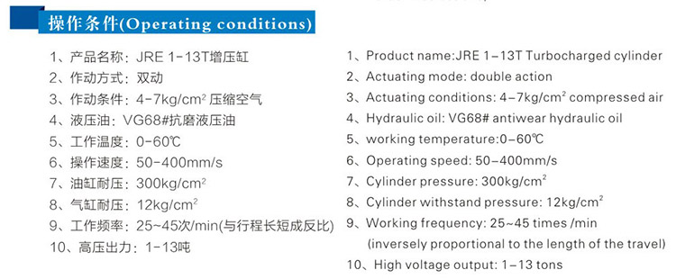 JRE直壓式小优视频官方下载缸操作條件